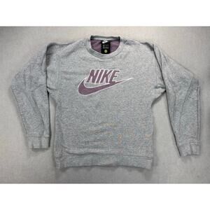 Nike Sportswear Club Fleece Crew Grey‎ Sweatshirt Mens Small CU4507 90s retro